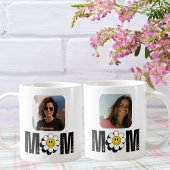 Schattigee Retro Flower & "Mom", Leuk, Aangepaste  Koffiemok