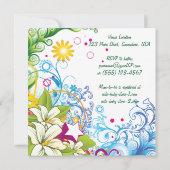 Schattigee Retro Flower Stars Genderneutraal Baby  Kaart (Achterkant)