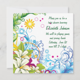 Schattigee Retro Flower Stars Genderneutraal Baby  Kaart