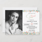 Schattigee Retro Flower Vrijgezellenfeest Foto Kaart (Voorkant)