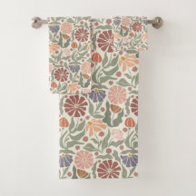 Schattigee  Retro Flowers Badhanddoek Set