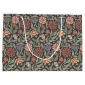 Schattigee  Retro Flowers Grote Gift Bag Groot Cadeauzakje (Achterkant)