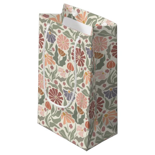 Schattigee  Retro Flowers Kleine Gift Bag Klein Cadeauzakje (Voorkant Gekanteld)