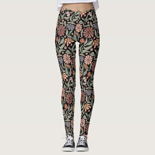 Schattigee Retro Flowers Leggings (Voorkant)