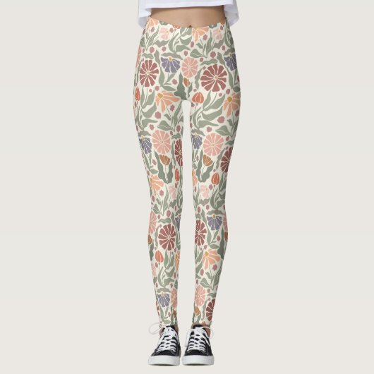 Schattigee Retro Flowers Leggings (Voorkant)