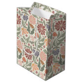 Schattigee Retro Flowers Medium Gift Bag Cadeauzakje (Achterkant Gekanteld)