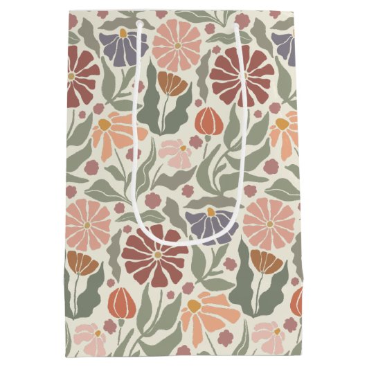 Schattigee  Retro Flowers Medium Gift Bag Medium Cadeauzakje (Achterkant)