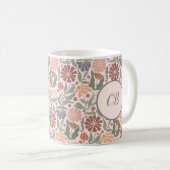 Schattigee  Retro Flowers Monogram Koffie Mok (Voorkant rechts)