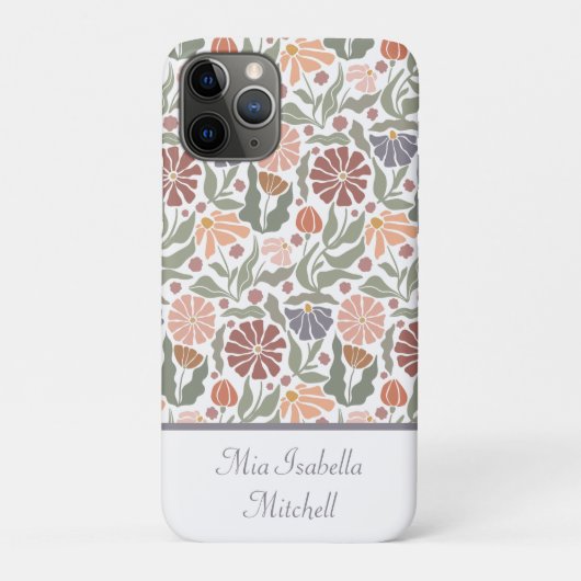 Schattigee  Retro Flowers  naam Case-Mate iPhone Case (Achterkant)