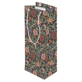 Schattigee  Retro Flowers Wine Gift Bag Wijn Cadeautas (Achterkant Gekanteld)