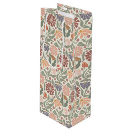 Schattigee  Retro Flowers Wine Gift Bag Wijn Cadeautas