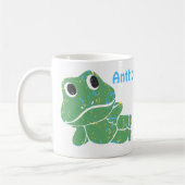 Schattigee Retro Frog Graphic gepersonaliseerd Koffiemok (Links)