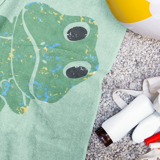 Schattigee Retro Frog Graphic gepersonaliseerd Strandlaken