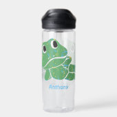 Schattigee Retro Frog Graphic gepersonaliseerd Waterfles (Achterkant)