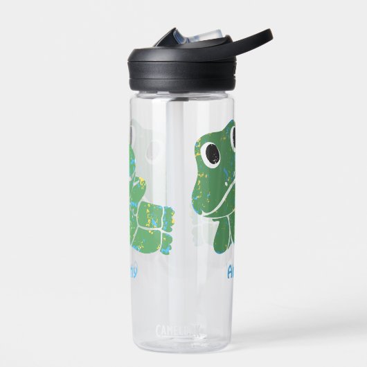 Schattigee Retro Frog Graphic gepersonaliseerd Waterfles (Links)