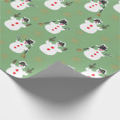 Schattigee Retro Frosty Gold Sage Groen Cadeaupapier (Hoek)