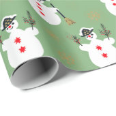 Schattigee Retro Frosty Gold Sage Groen Cadeaupapier (Rol Hoek)
