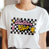 Schattigee retro geruite lerarenleven t-shirt