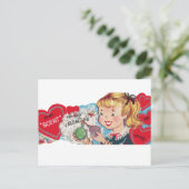 Schattigee retro  geur Valentijn Feestdagenkaart (Staand voorkant)