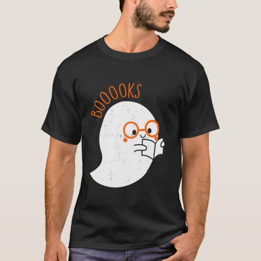 Schattigee Retro Ghost Boek Leesboek Liefhebbers F T-shirt (Voorkant)