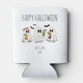 Schattigee Retro Ghost en Cocktails Happy Hallowee Blikjeskoeler (Achterkant)