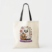Schattigee Retro Ghost Knuffelen Pompoen Halloween Tote Bag (Voorkant)