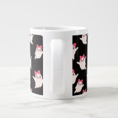 Schattigee Retro Girl Ghost met Roze Haar Bow Grote Koffiekop (Achterkant)