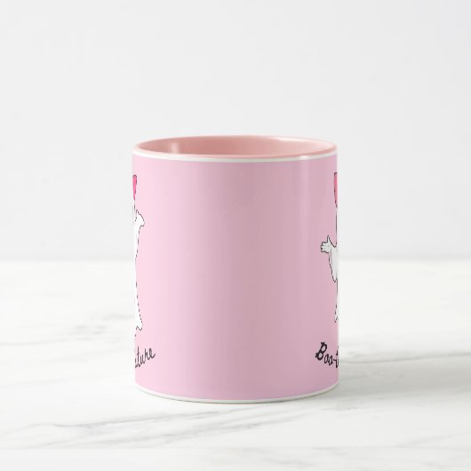 Schattigee Retro Girl Ghost met Roze Haar Bow Mok (Midden)