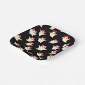 Schattigee Retro Girl Ghost met Roze Haar Bow Papieren Bordje (Gebogen)