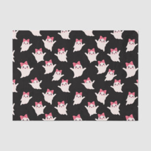 Schattigee Retro Girl Ghost met Roze Haar Bow Tissuepapier