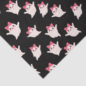 Schattigee Retro Girl Ghost met Roze Haar Bow Tissuepapier (Detail)