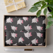 Schattigee Retro Girl Ghost met Roze Haar Bow Tissuepapier (Geschenk)