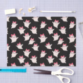 Schattigee Retro Girl Ghost met Roze Haar Bow Tissuepapier (Craft)