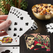 Schattigee Retro Gothic Vampire Woman Comics Pokerkaarten (Insitu)