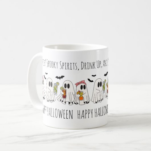 Schattigee Retro Grappige Quote Bats Happy Hallowe Koffiemok (Voorkant links)
