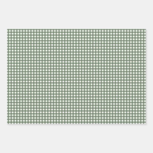 Schattigee Retro Green Plaid Pattern Gingham Inpakpapier Vel (Voorkant 3)