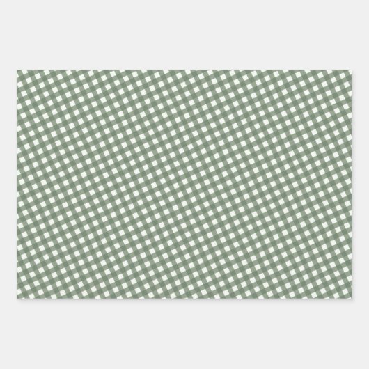 Schattigee Retro Green Plaid Pattern Gingham Inpakpapier Vel (Voorkant 2)