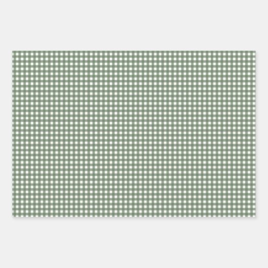 Schattigee Retro Green Plaid Pattern Gingham Inpakpapier Vel (Voorkant)