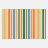 Schattigee Retro grillige bloemen & strepen Inpakpapier Vel (Voorkant 2)