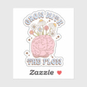 Schattigee retro groeien met de flow vinyl Sticker (Vel)