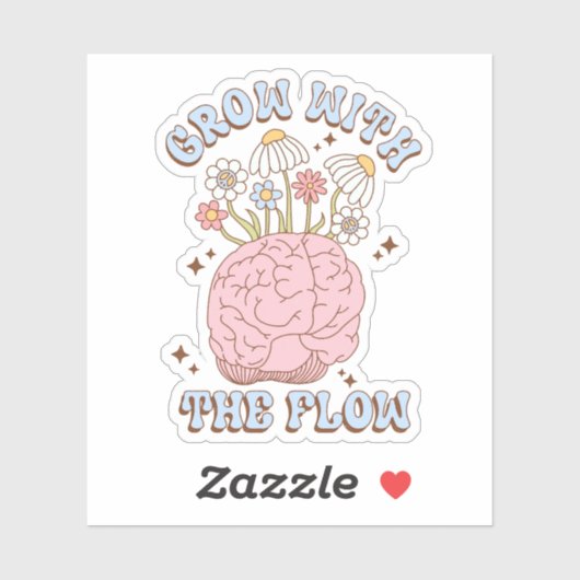 Schattigee retro groeien met de flow vinyl Sticker (Vel)