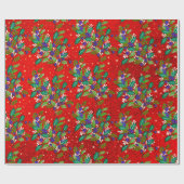 Schattigee retro groene bladeren feestdagen cadeaupapier (Vlak)