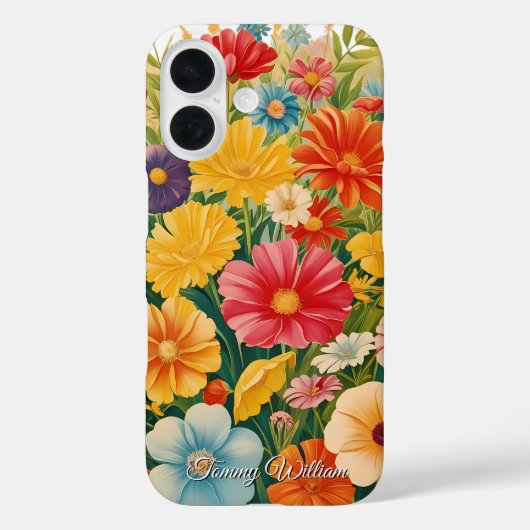  Schattigee Retro Groovy Hippie Bloemen Case-Mate iPhone Case (Achterkant)