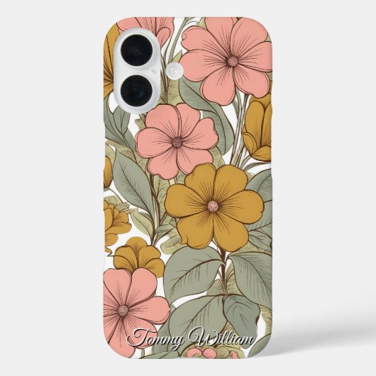  Schattigee Retro Groovy Hippie Bloemen Case-Mate iPhone Case (Achterkant)