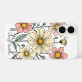 Schattigee Retro Groovy Hippie Bloemen Case-Mate iPhone Case (Achterkant (horizontaal))