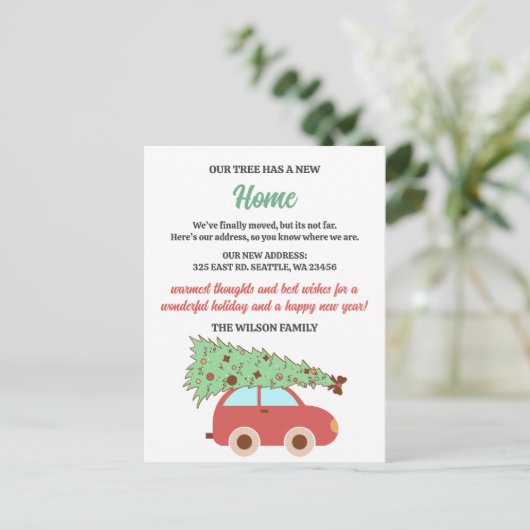 Schattigee Retro Groovy kerstboom auto die we hebb Feestdagenkaart (Staand voorkant)