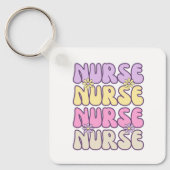 Schattigee Retro Groovy Nurse Sleutelhanger (Voorkant)