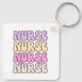 Schattigee Retro Groovy Nurse Sleutelhanger (Achterkant)