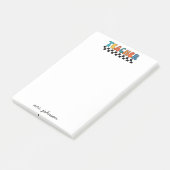 Schattigee Retro Groovy Script Naam Teacher Post-it® Notes (Schuin)