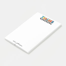 Schattigee Retro Groovy Script Naam Teacher Post-it® Notes
